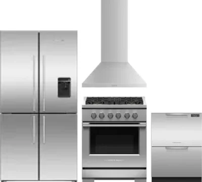 4 Piece Package Includes Refrigerator, Range, Hood And Dishwasher